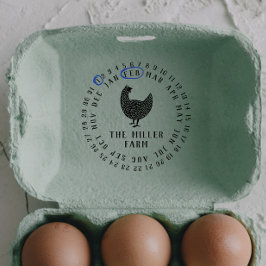 Sello Automático Fecha moderna y nombre de la granja de pollo Huevo