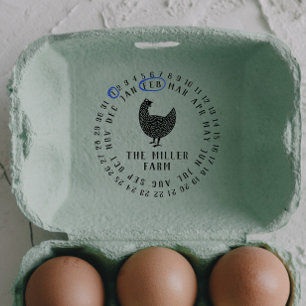Sello Automático Fecha moderna y nombre de la granja de pollo Huevo