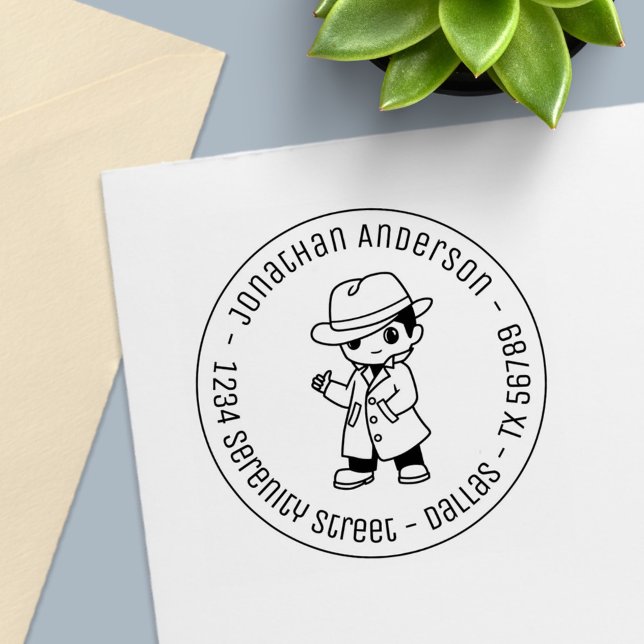 Sello Automático Fedora Gorra Trench Coat Man Dirección de redondeo (Subido por el creador)