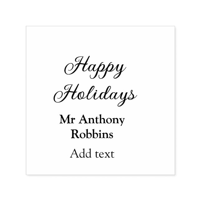 Sello Automático Felices vacaciones añadir nombre fecha año simple  (Diseño)