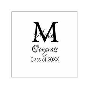 Sello Automático Felicidades por el nombre del graduado monograma a