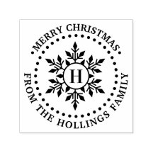 Felicitación de Navidad Feliz Copo de Nieve Nombre