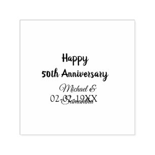 Sello Automático Feliz 50° aniversario agregar pareja fecha de matr