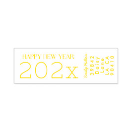 Sello Automático Feliz Año Nuevo 2027 Dirección AMARILLA