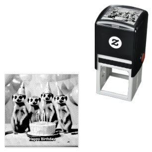 Sello Automático Feliz cumpleaños Meerkat,