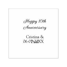 Sello Automático Feliz décimo aniversario simple nombre mínimo de b