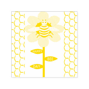 Sello Automático Feliz Día de las Abejas Cumpleaños Bumblebee