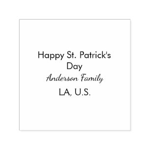 Sello Automático Feliz día de San Patricio nombre familia lugar sim