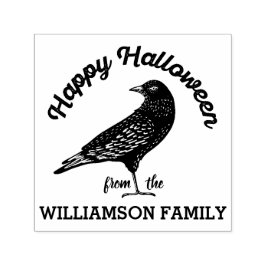 Sello Automático Feliz Halloween Black Crow Bird Halloween