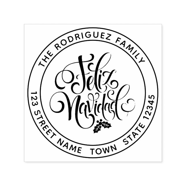 Sello Automático Feliz Navidad, dirección circular (Diseño)