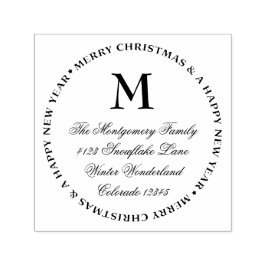 Sello Automático Feliz Navidad Feliz Año Nuevo nombre y dirección