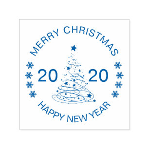 Sello Automático Feliz Navidad Feliz personalizable de Año Nuevo