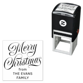 Sello Automático Feliz Navidad guión personalizado con estilo