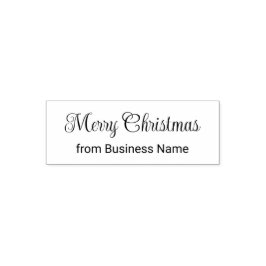 Sello Automático Feliz Navidad letra cursiva de nombre de empresa