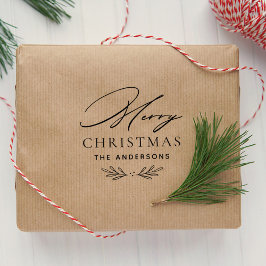 Sello Automático Feliz Navidad Moderno nombre de familia personaliz