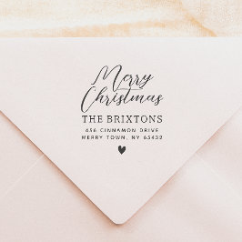 Sello Automático Feliz Navidad y la dirección de retorno de la fami