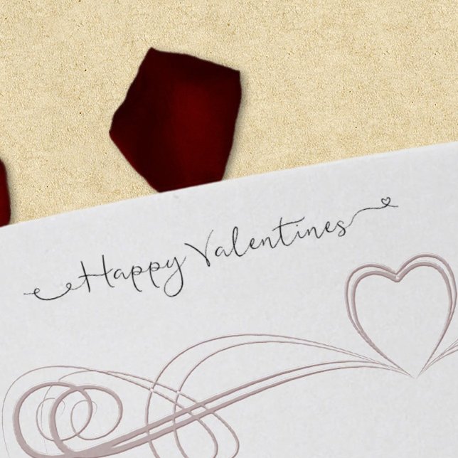 Sello Automático Feliz San Valentín Filigree Calligraphy Line Art (Subido por el creador)