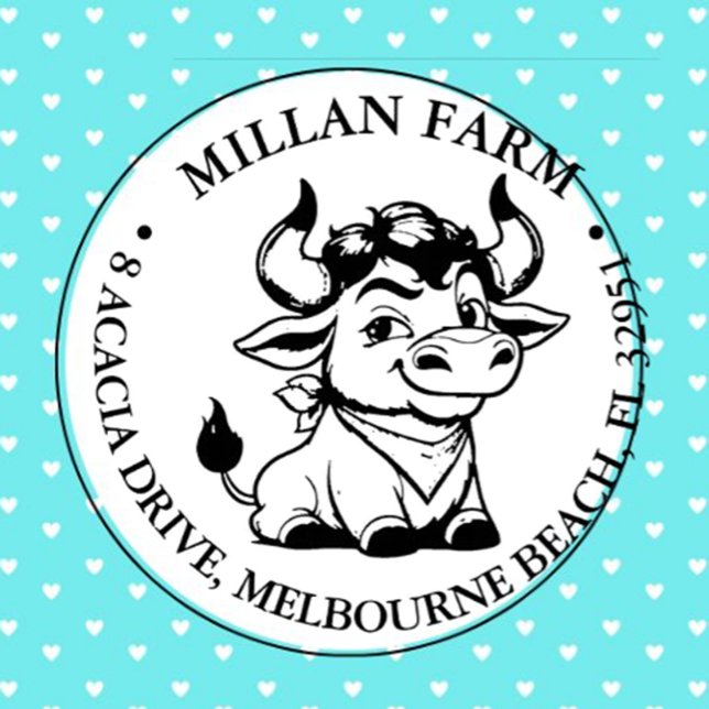 Sello Automático Feliz tema de Angus Bull (Express personality and spread smiles with every impression)