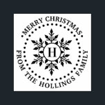 Sello Automático Ferry Christmas Greet Snowflake Nombre inicial<br><div class="desc">Festividad Feliz Navidad Gremio Snowflake Nombre Single Inicial ==========</div>