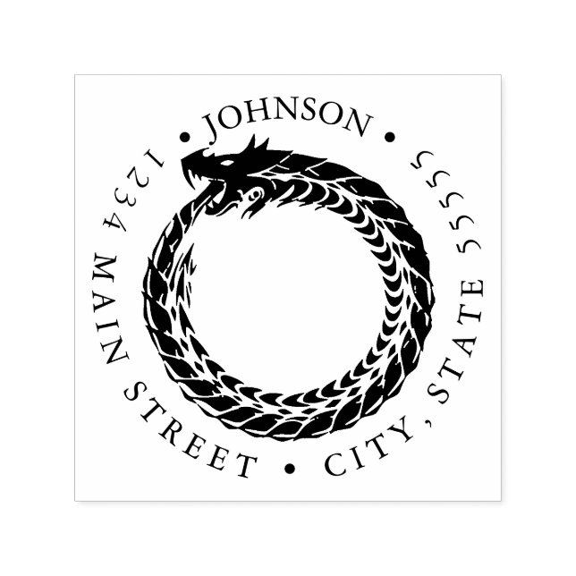 Sello Automático Fierce Ouroboros Silhouette Return Label (Diseño)
