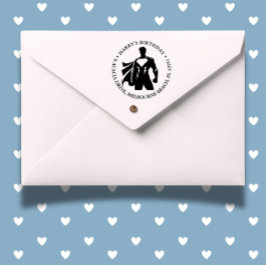 Sello Automático Fiesta de cumpleaños de Super Hero