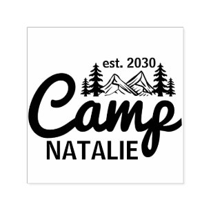 Sello Automático Fiesta de Despedida de Soltera Personalizada Camp 