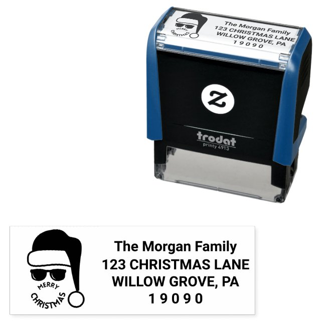 Sello Automático Fiesta navideña de los Navidades negros rojos (In Situ)