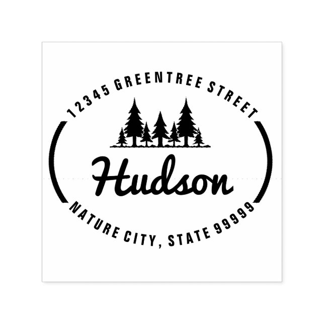 Sello Automático Fir Trees Oval Design ID304 (Diseño)