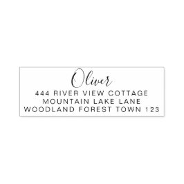 Sello Automático Firma clásica blanco elegante negro sencillo