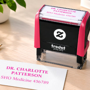 Sello Automático Firma de médico y nombre profesional con tinta inc
