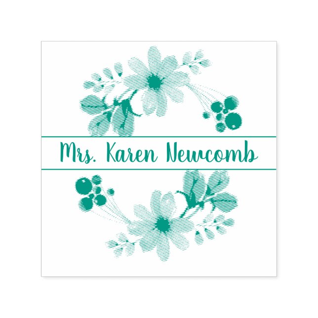 Sello Automático Firma floral (Diseño)