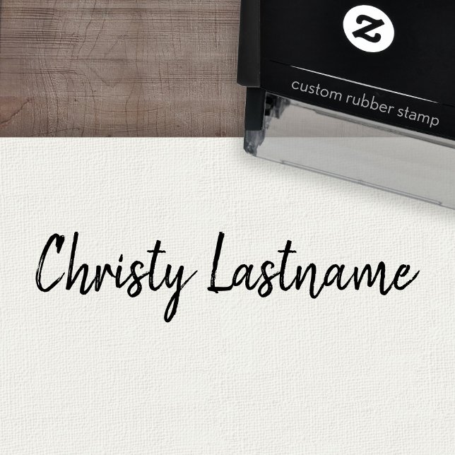 Sello Automático Firma: letra manuscrita 1 honestidad de línea (Custom Self-Inking Rubber Stamp)