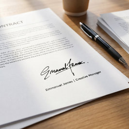 Sello Automático Firma manuscrita personalizada y título del cargo