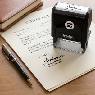 Sello Automático Firma manuscrita personalizada y título del cargo 