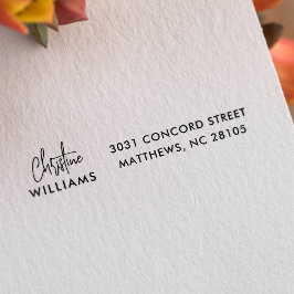 Sello Automático Firma Monograma Guión manuscrito Rubor rosa