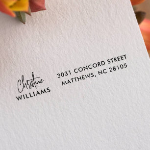 Sello Automático Firma Monograma Guión manuscrito Rubor rosa