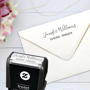 Sello Automático Firma personalizada de script de título de nombre