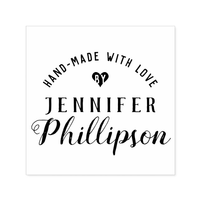 Sello Automático Firma Rustic Script "Hand Made With Love" (Diseño)