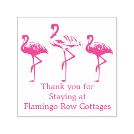 Sello Automático Flamingos Playa Costera Negocio Personalizado Grac