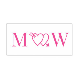 Sello Automático Flecha a través de doble corazón Pareja 2 Monogram
