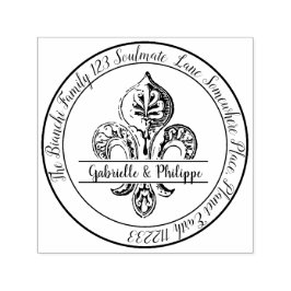 Sello Automático Fleur de Lis Cree su propia dirección de devolució