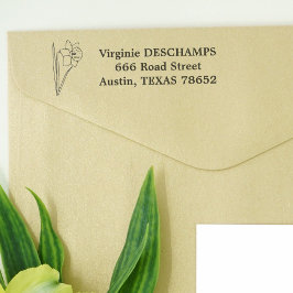 Sello Automático Flor de arte de la línea Daffodil botánica