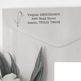 Sello Automático Flor de arte de la línea de nieve botánica