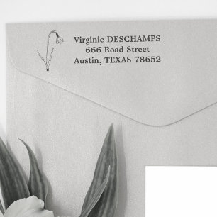 Sello Automático Flor de arte de la línea de nieve botánica