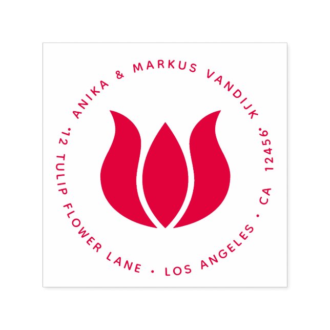 Sello Automático Flor de tulipán flor Holanda Floral (Diseño)