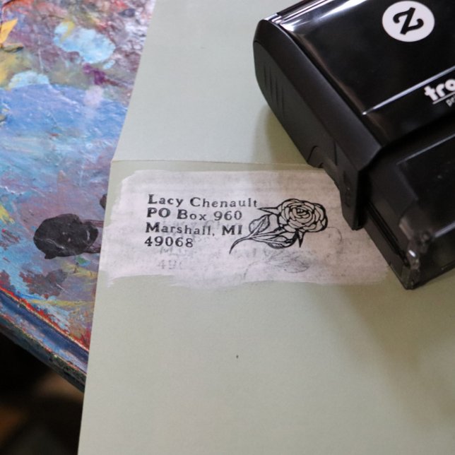 Sello Automático Flor Rosa (Subido por el creador)