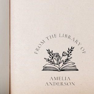 Sello Automático Floral desde la biblioteca de nombre personalizado