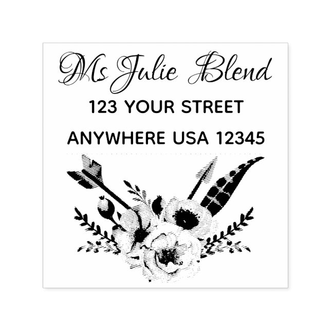 Sello Automático Floral elegante (Diseño)