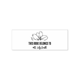 Sello Automático Floral personalizada Este libro pertenece al profe