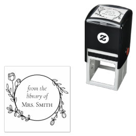 Sello Automático Floral Wreath de la Biblioteca de